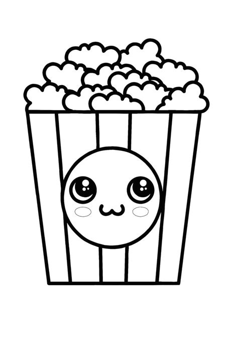 cute popcorn coloring pages printable