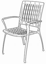 Garden Chair Coloring Large sketch template
