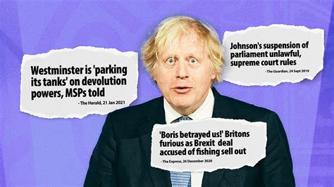prime minister boris johnson  years  brexit lies contempt  power grabs scottish