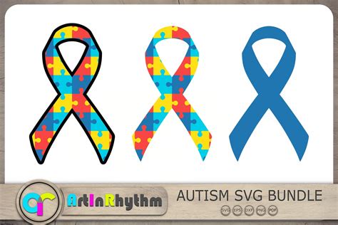 autism ribbon svg autism awareness svg grafik von artinrhythm