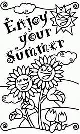 June Coloring Pages Summer Enjoy Kids sketch template