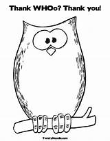 Thank Coloring Pages Kids Printable Card Color Colouring Sheet Please Whoo God Drawing Owl Gratitude Owls Getcolorings Thanks Yous Send sketch template