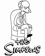 Burns Coloring Mr Simpsons Montgomery sketch template