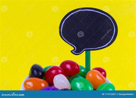 jelly beans  blank speech bubble stock image image  colorful