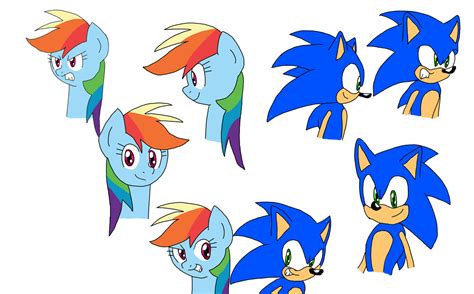 Sonic And Rainbow Dash Sketch Practice By Megaartist923 On