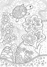 Colorare Corallina Barriera Disegno Carina Tartaruga Nella Coral Reef sketch template
