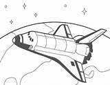 Spaceship Shuttle Orbit sketch template