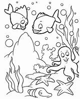 Coloring Pages Underwater Scene Getcolorings Animals Sea sketch template