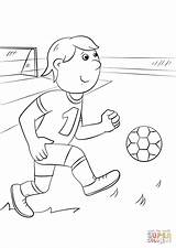 Coloring Football Cartoon Soccer Player Pages Print Printable Supercoloring sketch template