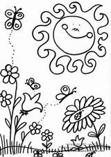 Coloring Spring Pages Season Break Printable Kids Landscape Preschool Drawing Clipart Sheets Nature Seasons Large Clip Summer Cousin Happy Print sketch template