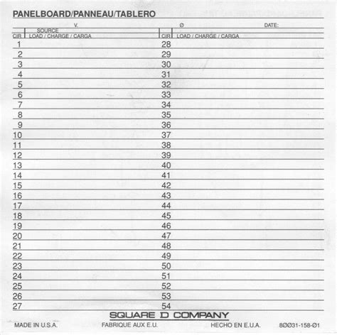 electrical panel schedule label templates printable label templates