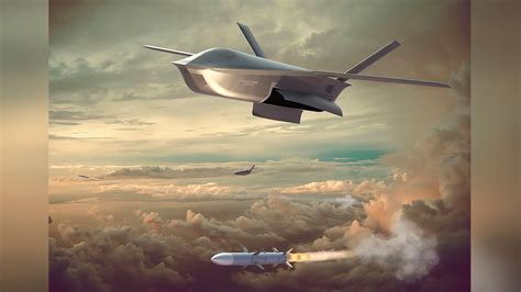 general atomics unveils  longshot aircraft launched air  air combat drone rendering