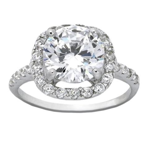 Beautiful 2 5 Carat Cubic Zirconium Halo Round Engagement Ring Jeenjewels