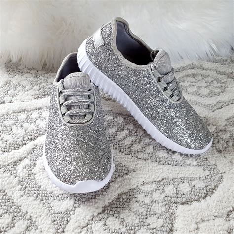 touch  glam silver sneakers sneakers platform tennis shoes glitter shoes
