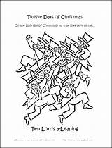 Christmas Days Coloring Pages Twelve Printable Book Getcolorings Printables Color Homeschooling sketch template