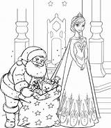 Coloring Christmas Pages Frozen Princess Disney Elsa Anna Printables Print Book Cartoon sketch template