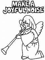 Coloring Pages Bible Joyful Praying Noise Angel Make Clipart Clip Kids Lord Children Angels Christian God Singing Sheets Printable Praising sketch template
