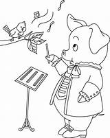 Pig Coloring Pages Singing Composer Song Thinking Career Bestcoloringpages sketch template