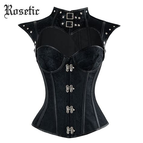 Rosetic Gothic Punk Corsets Bustiers Vintage Bandage Armor Corselet
