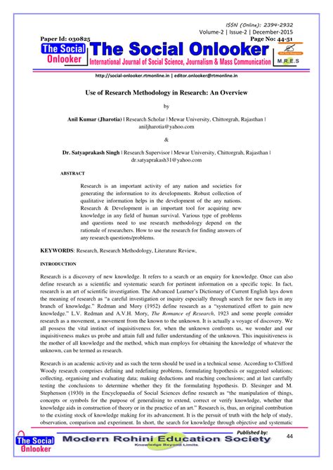 research methodology  research  overview