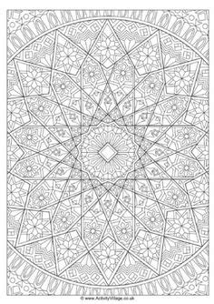 traditional islamic mosaic coloring page  printable coloring
