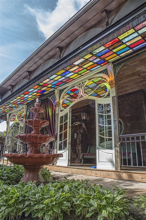 stained glass awning adelines house  cool