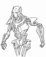 Grievous Coloring General Pages Getcolorings Wars Star sketch template