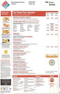 dominos pizza menu  prices