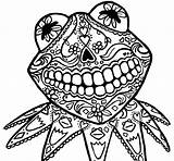 Skull Coloring Sugar Pages Los Muertos Dia Printable Skulls Simple Animal Print Kermit Dead Color Drawing El Getcolorings Female Popular sketch template