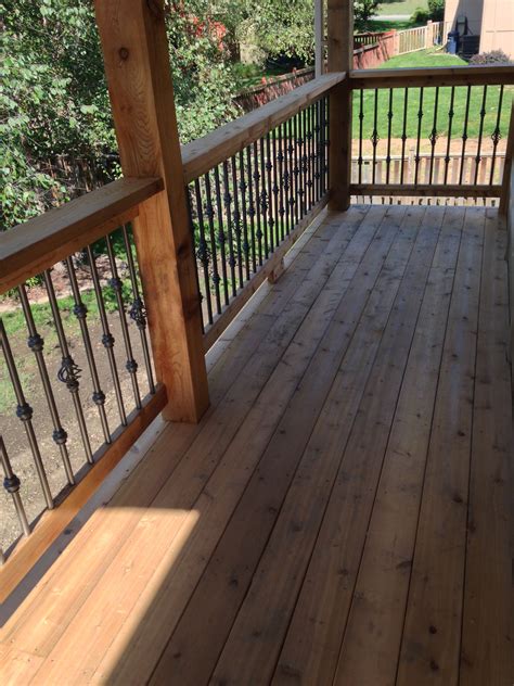 shoot  deck addition close   wrought iron spindles deck addition wrought iron
