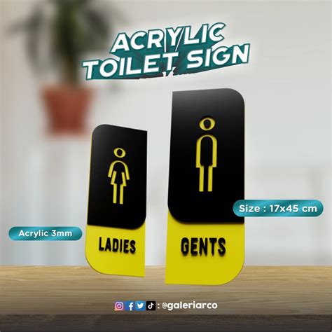 Jual Papan Tanda Sign Toilet Wc Kamar Mandi Ladies And Gents Pria