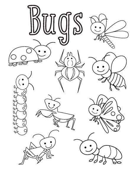 bugs coloring pages funny crafts