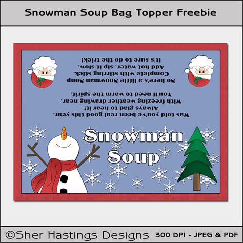 printable snowman soup shers creative space blog freebie