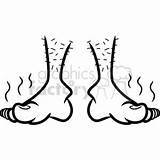 Feet Stinky Cartoon Outline Vector Clipart Clip Graphicsfactory Preview sketch template