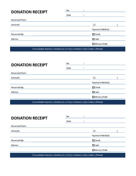 profit donation receipt  cash donation templates