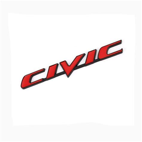 honda civic emblem badge sticker blackred honda civic civic honda