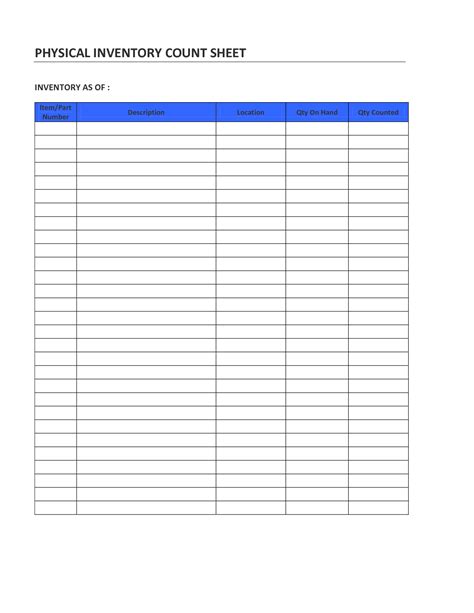 inventory count sheet accounting timesheet template