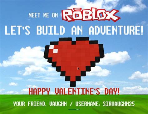 roblox inspired valentine valentines  kids roblox valentines party