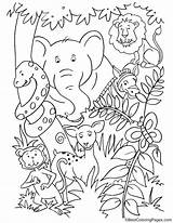 Jungle Animals Coloring Inside Pages Animal Kids Color Bestcoloringpages Drawing Book Choose Board sketch template