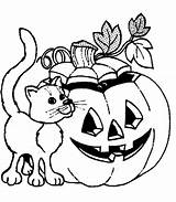 Halloween Coloring Pages Printable Cat Color Sheets Cute Print Kids Scary Disney Pumpkin Sheet Colouring Happy Preschool Colorings Anime Playing sketch template
