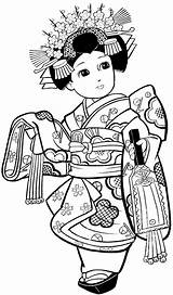 Japonesas Livro Menininhas Japonesa Bonecas Gueixas Japoneses Kokeshi Compartilhe Riscos Ideias Japonês Luluzinha Caixa Colorido sketch template