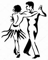 Rumba Tanz Tanzendes Lateinischer Tanzpaare Lateinische Stockvektor sketch template