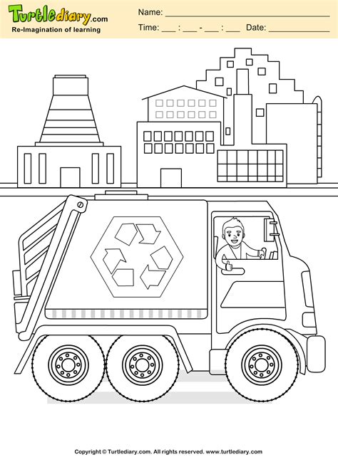 recycling coloring sheet turtle diary