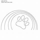 Paw Rainbow Coloring Print Pages Color Clemson Tiger Template sketch template