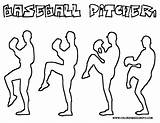 Baseball Coloring Pages Pitcher Sport sketch template