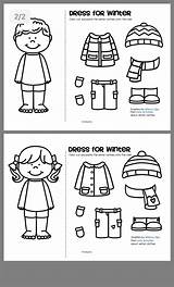 Winter Dress Clothes Preschool Kids Worksheets Activities Seasons Worksheet Clothing Wear Summer Printable Boy Weather Learning Color Girl Themes Kindergarten sketch template