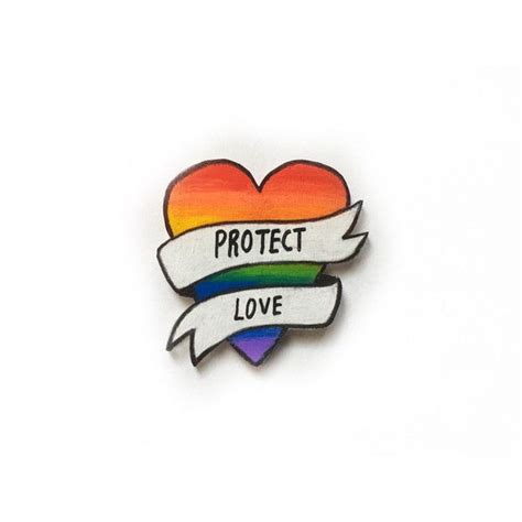 lgbt rainbow flag heart pin gay lesbian valentine protect love liked on polyvore featuring