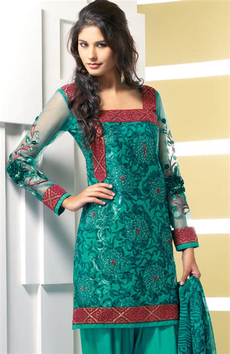 net and faux crepe salwar kameez punjabi dress 2011 ~ ladies fashion style