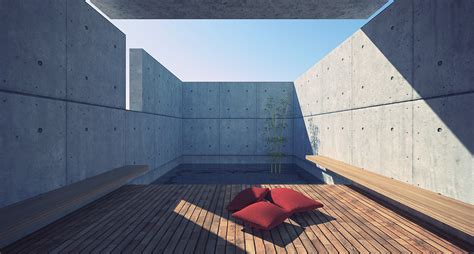 minimal courtyard  behance