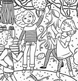Coloring Pages Girl American Birthday Party Girls Doll Magazine Printable Drawing Special Dance Three Print Family Mckenna Wellie Julie Color sketch template